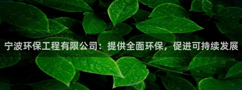 彩名堂计划app新版：宁波环保工程有限公司：提供全面环保，促