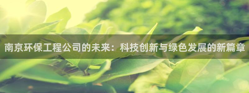 彩名堂01计划：南京环保工程公司的未来：科技创新与绿色发展的
